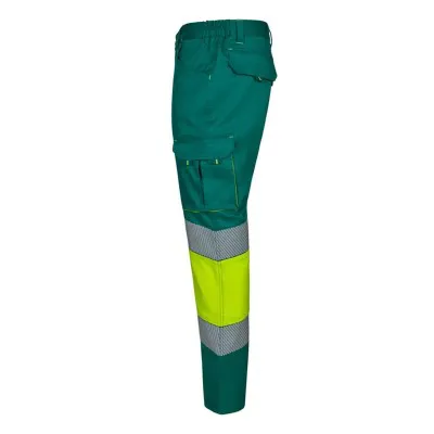 Pantaloni stretch de înaltă vizibilitate, în două tonuri, cu buzunare multiple / Velilla / Îmbrăcăminte HiVis și reflectorizantă