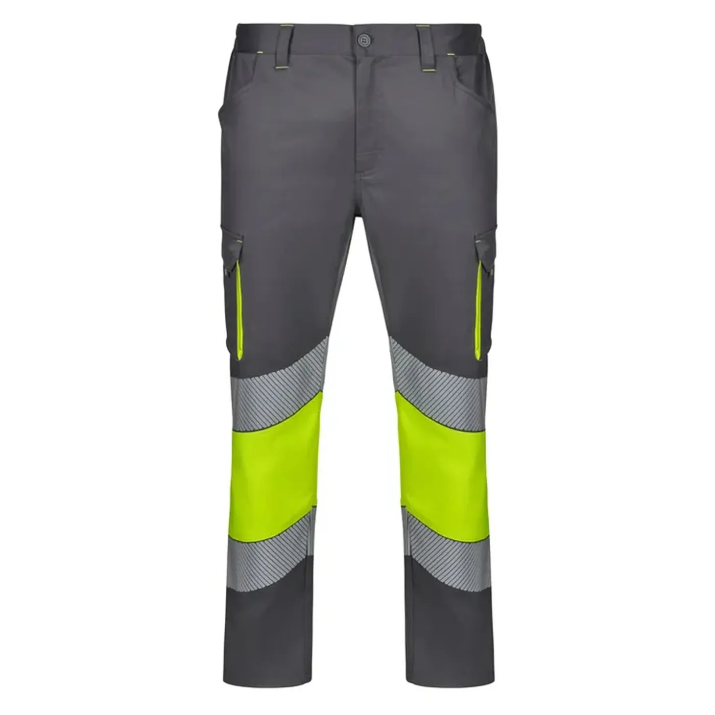 Pantaloni stretch de înaltă vizibilitate, în două tonuri, cu buzunare multiple / Velilla / Îmbrăcăminte HiVis și reflectorizantă