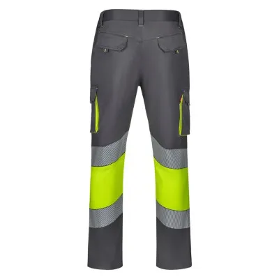 Pantaloni stretch de înaltă vizibilitate, în două tonuri, cu buzunare multiple / Velilla / Îmbrăcăminte HiVis și reflectorizantă