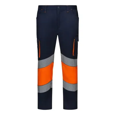 Pantaloni stretch de înaltă vizibilitate, în două tonuri, cu buzunare multiple / Velilla / Îmbrăcăminte HiVis și reflectorizantă