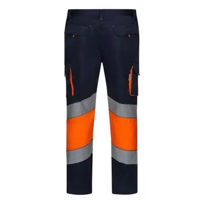 Pantaloni stretch de înaltă vizibilitate, în două tonuri, cu buzunare multiple / Velilla / Îmbrăcăminte HiVis și reflectorizantă