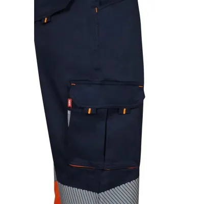 Pantaloni stretch de înaltă vizibilitate, în două tonuri, cu buzunare multiple / Velilla / Îmbrăcăminte HiVis și reflectorizantă