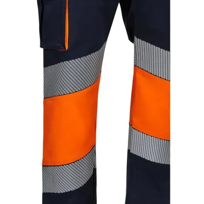 Pantaloni stretch de înaltă vizibilitate, în două tonuri, cu buzunare multiple / Velilla / Îmbrăcăminte HiVis și reflectorizantă