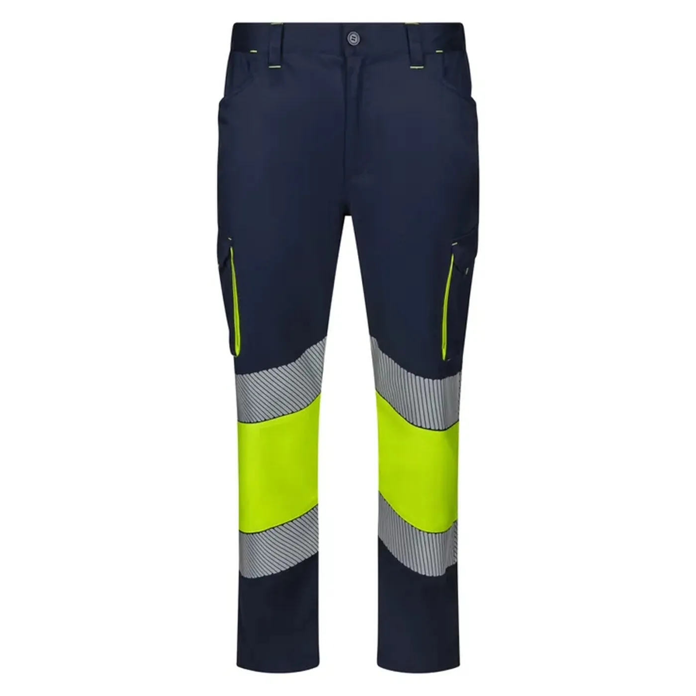 Pantaloni stretch de înaltă vizibilitate, în două tonuri, cu buzunare multiple / Velilla / Îmbrăcăminte HiVis și reflectorizantă