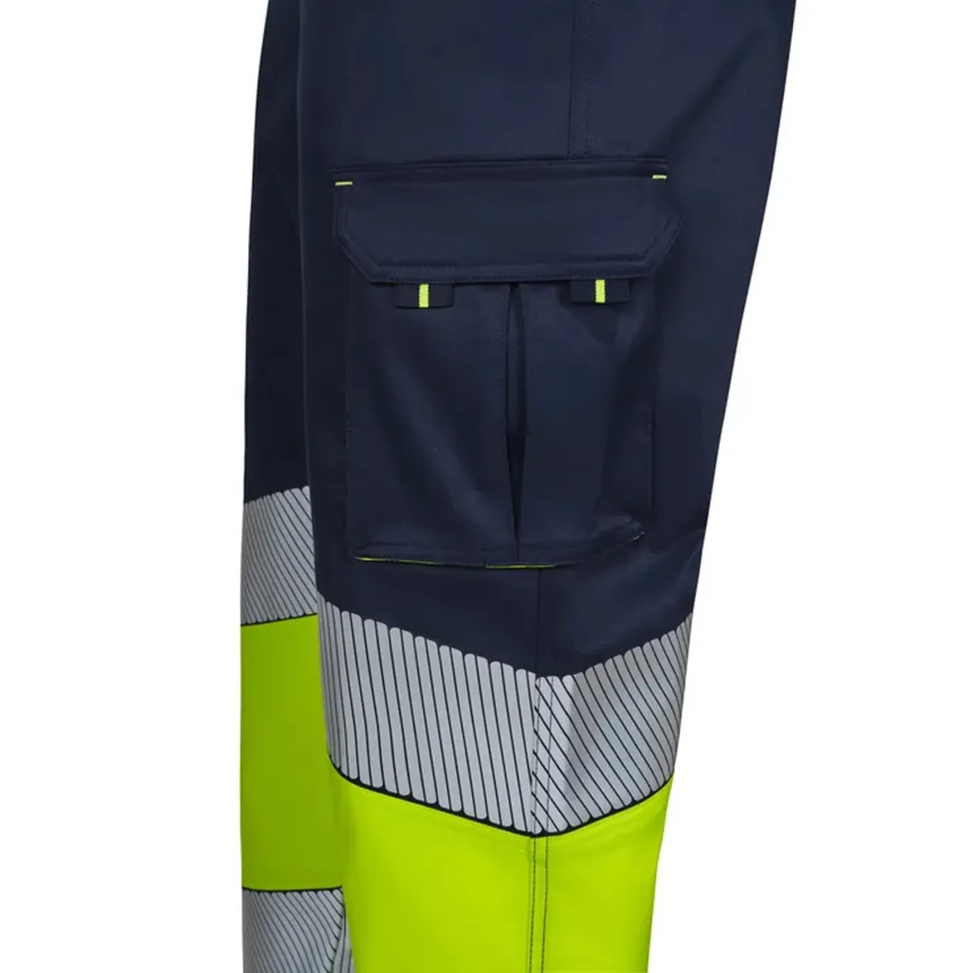 Pantaloni stretch de înaltă vizibilitate, în două tonuri, cu buzunare multiple / Velilla / Îmbrăcăminte HiVis și reflectorizantă