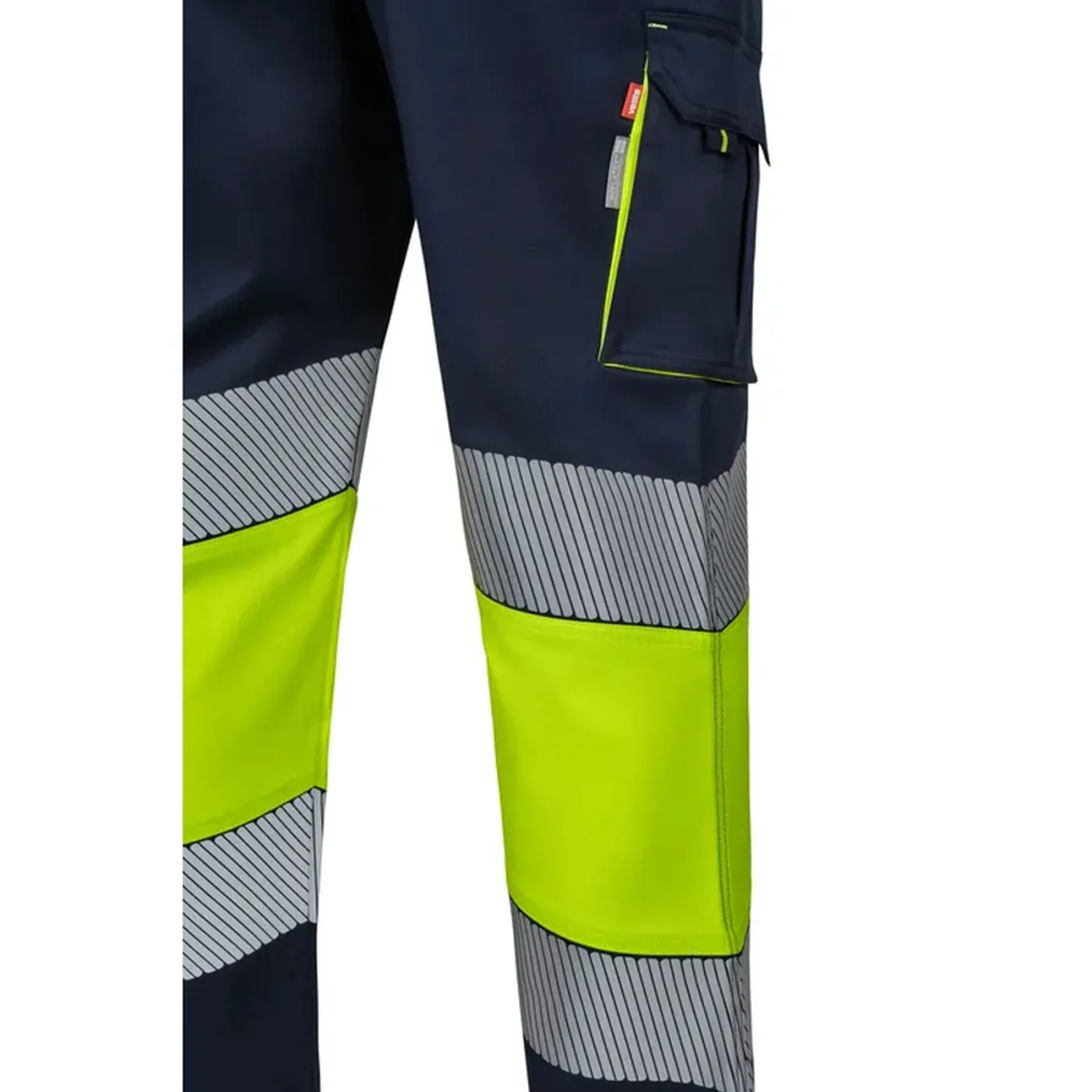 Pantaloni stretch de înaltă vizibilitate, în două tonuri, cu buzunare multiple / Velilla / Îmbrăcăminte HiVis și reflectorizantă