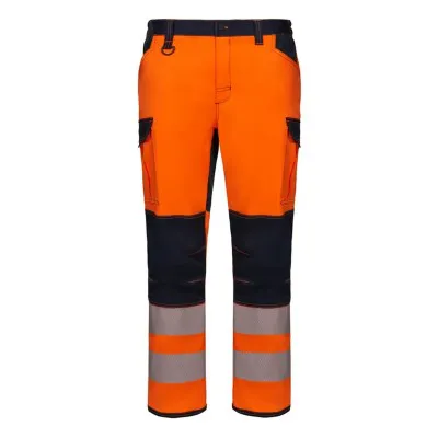Pantaloni stretch de înaltă vizibilitate, în două tonuri, cu buzunare multiple / Velilla / Îmbrăcăminte HiVis și reflectorizantă