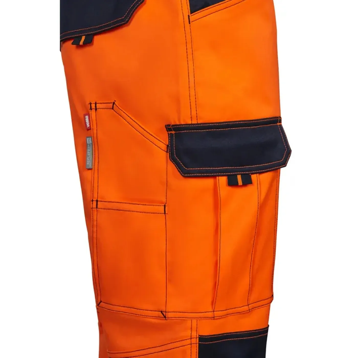 Pantaloni stretch de înaltă vizibilitate, în două tonuri, cu buzunare multiple / Velilla / Îmbrăcăminte HiVis și reflectorizantă