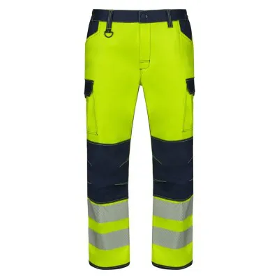 Pantaloni stretch de înaltă vizibilitate, în două tonuri, cu buzunare multiple / Velilla / Îmbrăcăminte HiVis și reflectorizantă