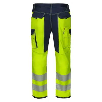 Pantaloni stretch de înaltă vizibilitate, în două tonuri, cu buzunare multiple / Velilla / Îmbrăcăminte HiVis și reflectorizantă