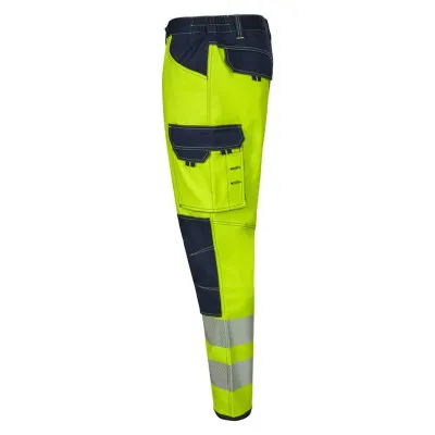 Pantaloni stretch de înaltă vizibilitate, în două tonuri, cu buzunare multiple / Velilla / Îmbrăcăminte HiVis și reflectorizantă