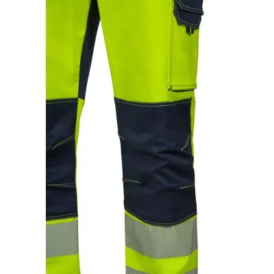Pantaloni stretch de înaltă vizibilitate, în două tonuri, cu buzunare multiple / Velilla / Îmbrăcăminte HiVis și reflectorizantă