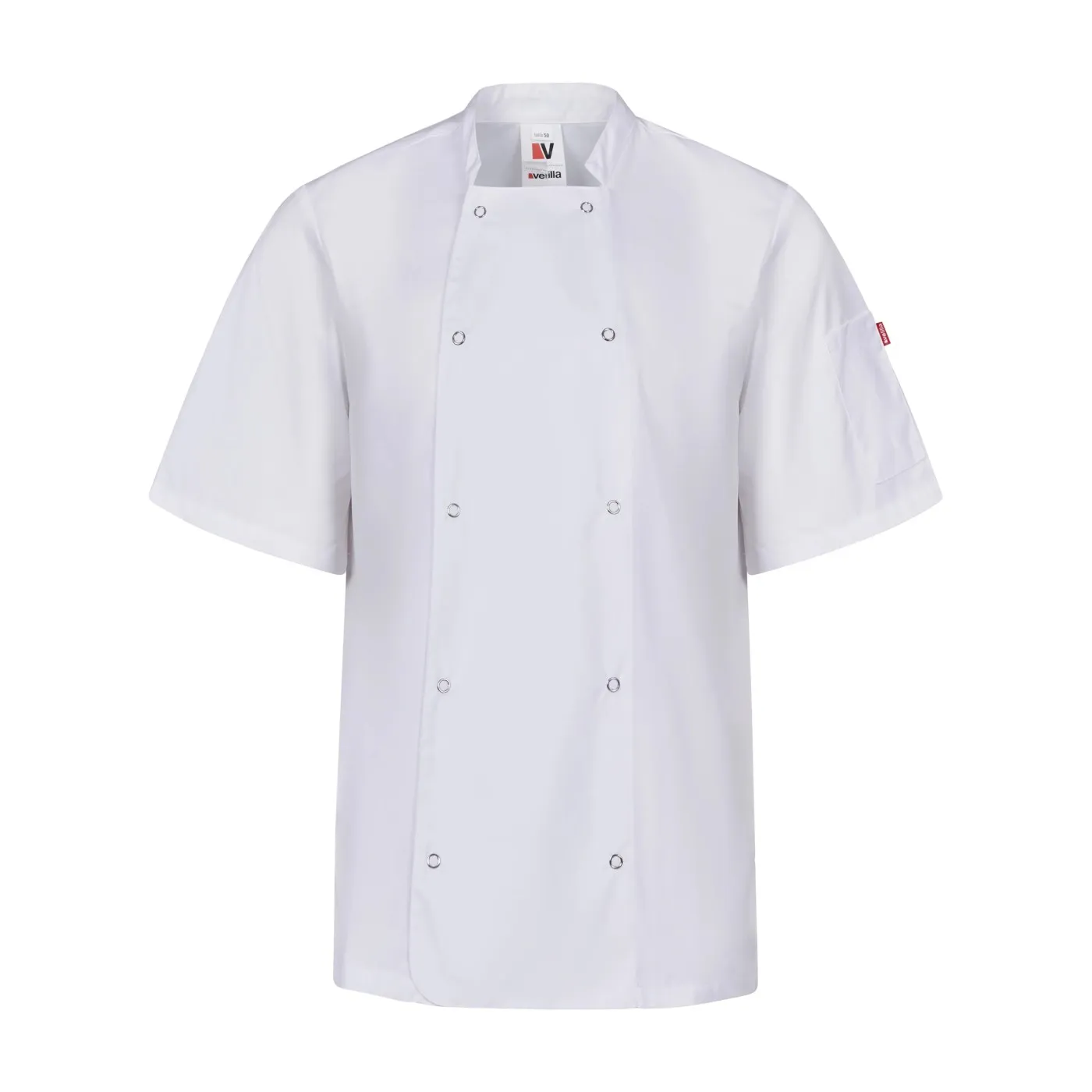 Jachetă bucătar, cu mânecă scurtă, cu capse / Velilla / Îmbrăcăminte bucătari, ospătari, HoReCa