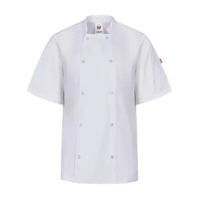 Jachetă bucătar, cu mânecă scurtă, cu capse / Velilla / Îmbrăcăminte bucătari, ospătari, HoReCa