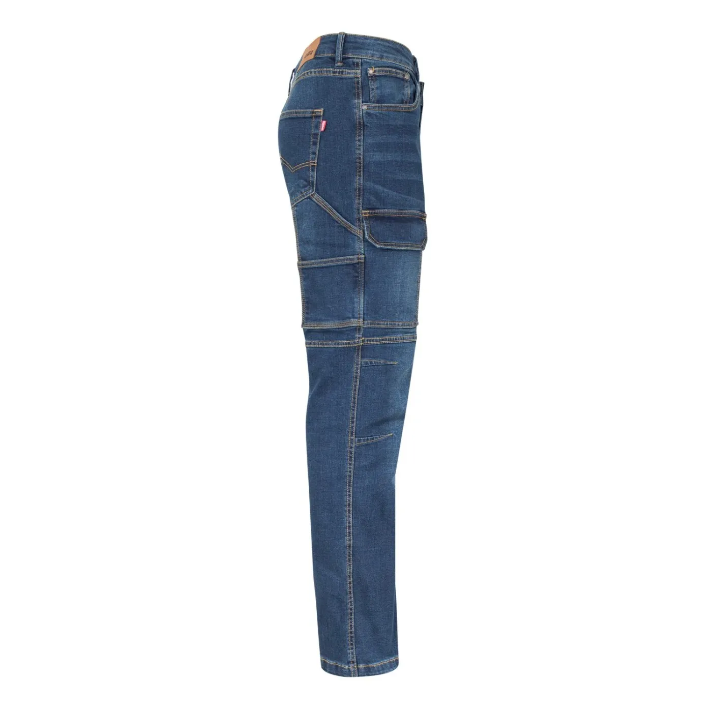 Pantaloni stretch, din denim, cu buzunare multiple / Velilla / Pantaloni, salopete, colanți