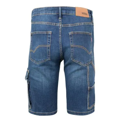 Pantaloni scurți, din denim, în două tonuri cu buzunare multiple / Velilla / Pantaloni scurți de lucru