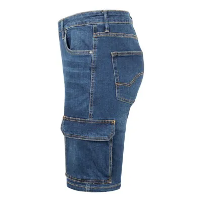 Pantaloni scurți, din denim, în două tonuri cu buzunare multiple / Velilla / Pantaloni scurți de lucru