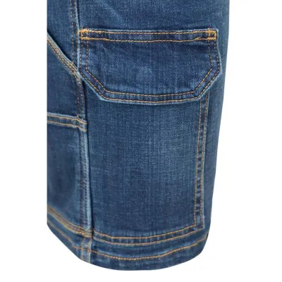 Pantaloni scurți, din denim, în două tonuri cu buzunare multiple / Velilla / Pantaloni scurți de lucru