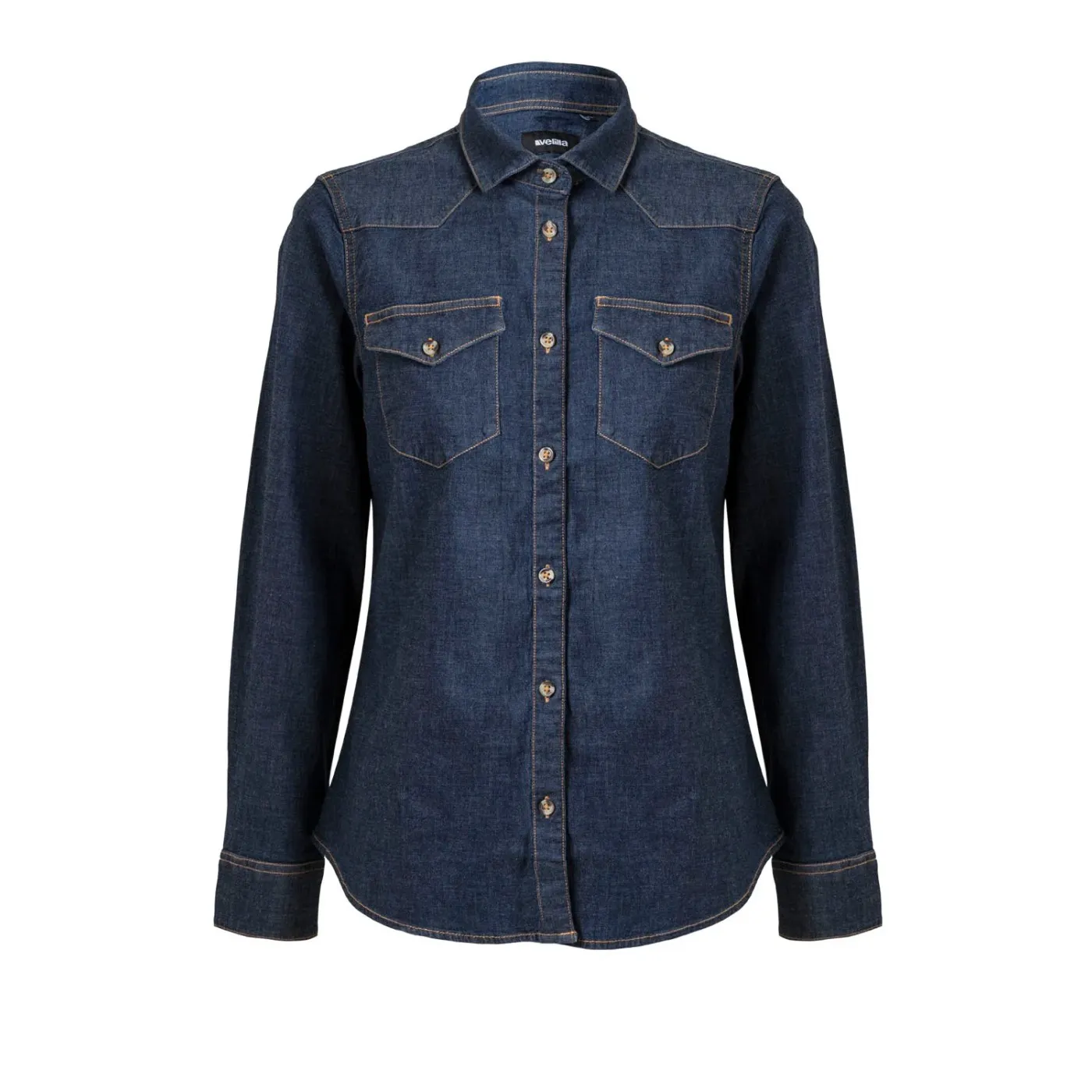 Cămașă stretch, cu mânecă lungă, din denim, pentru femei / Velilla / Îmbrăcăminte bucătari, ospătari, HoReCa