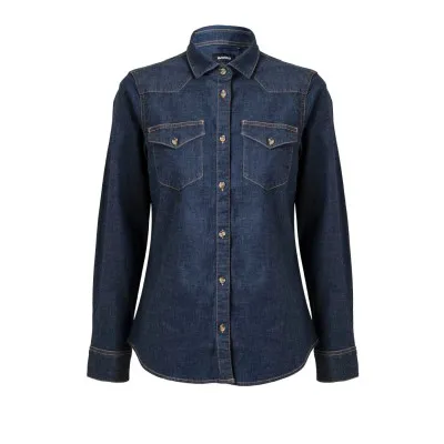 Cămașă stretch, cu mânecă lungă, din denim, pentru femei / Velilla / Îmbrăcăminte bucătari, ospătari, HoReCa