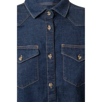 Cămașă stretch, cu mânecă lungă, din denim, pentru femei / Velilla / Îmbrăcăminte bucătari, ospătari, HoReCa