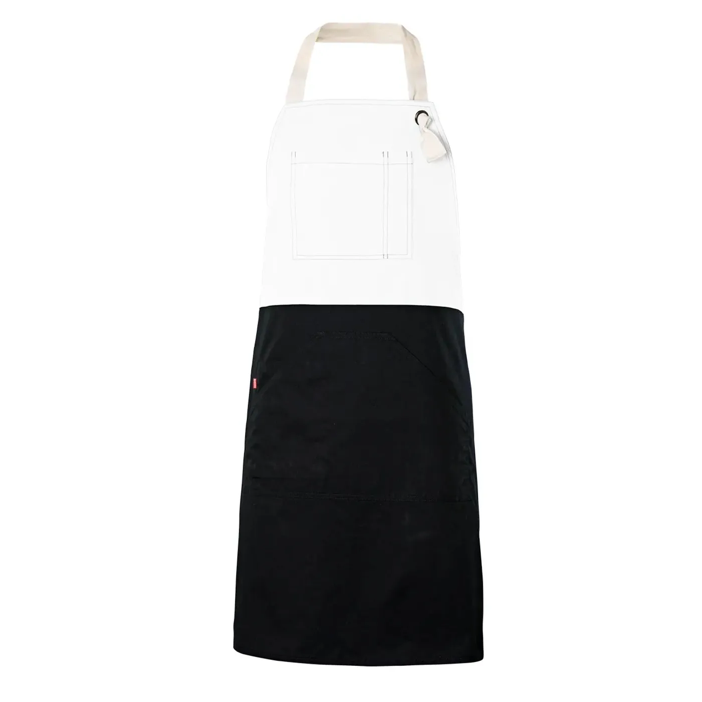 Șorț bicolor cu pieptar, diverse culori / Velilla / Îmbrăcăminte bucătari, ospătari, HoReCa