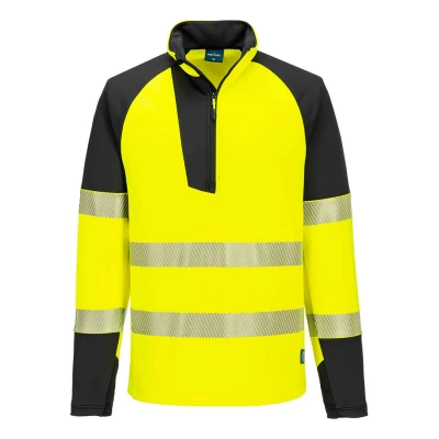 T172 - Hanorac HiVis PW3 cu fermoar 1/4 / Portwest / Hanorace, bluze softshell, polar și fleece
