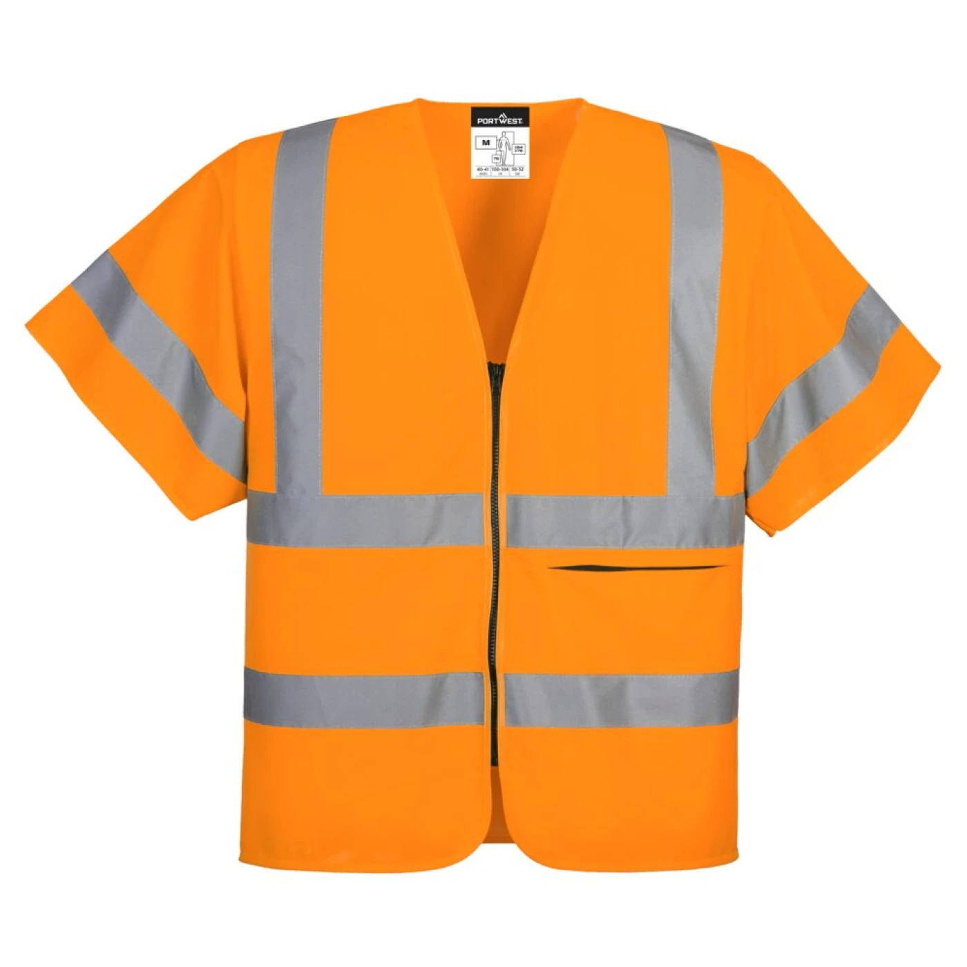 C372 - Vestă cu fermoar cu mânecă scurtă / Portwest / Veste de lucru și de semnalizare