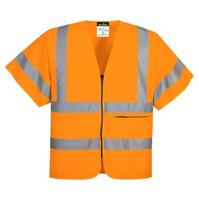 C372 - Vestă cu fermoar cu mânecă scurtă / Portwest / Veste de lucru și de semnalizare