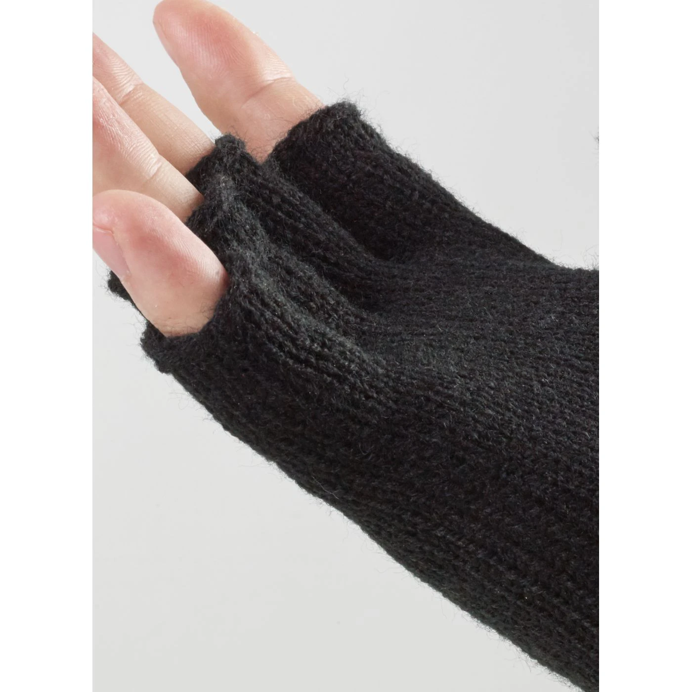 Mănuși din acril negru tricotat, fără degete TEGERA 790 / Tegera / Mănuși de protecție din material textil neimpregnate