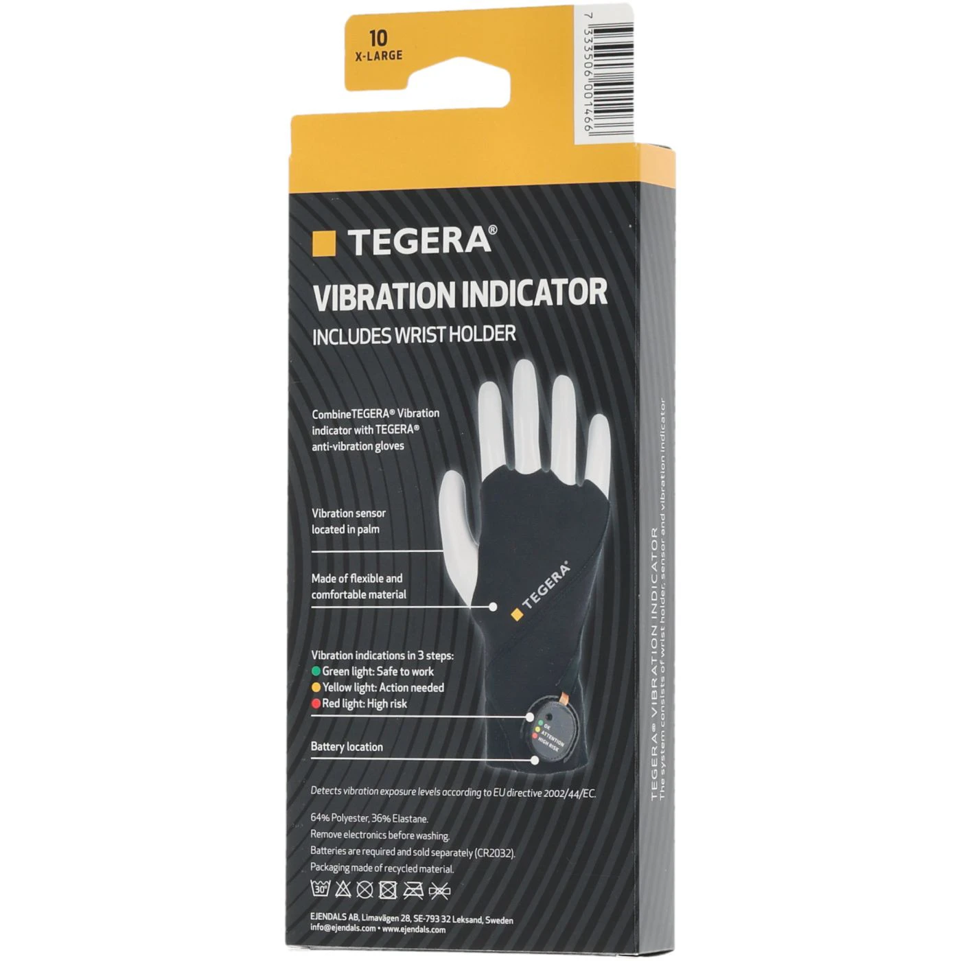 Indicator privind expunerea la vibrații TEGERA 9186 / Tegera / Mănuși de protecție antivibrații