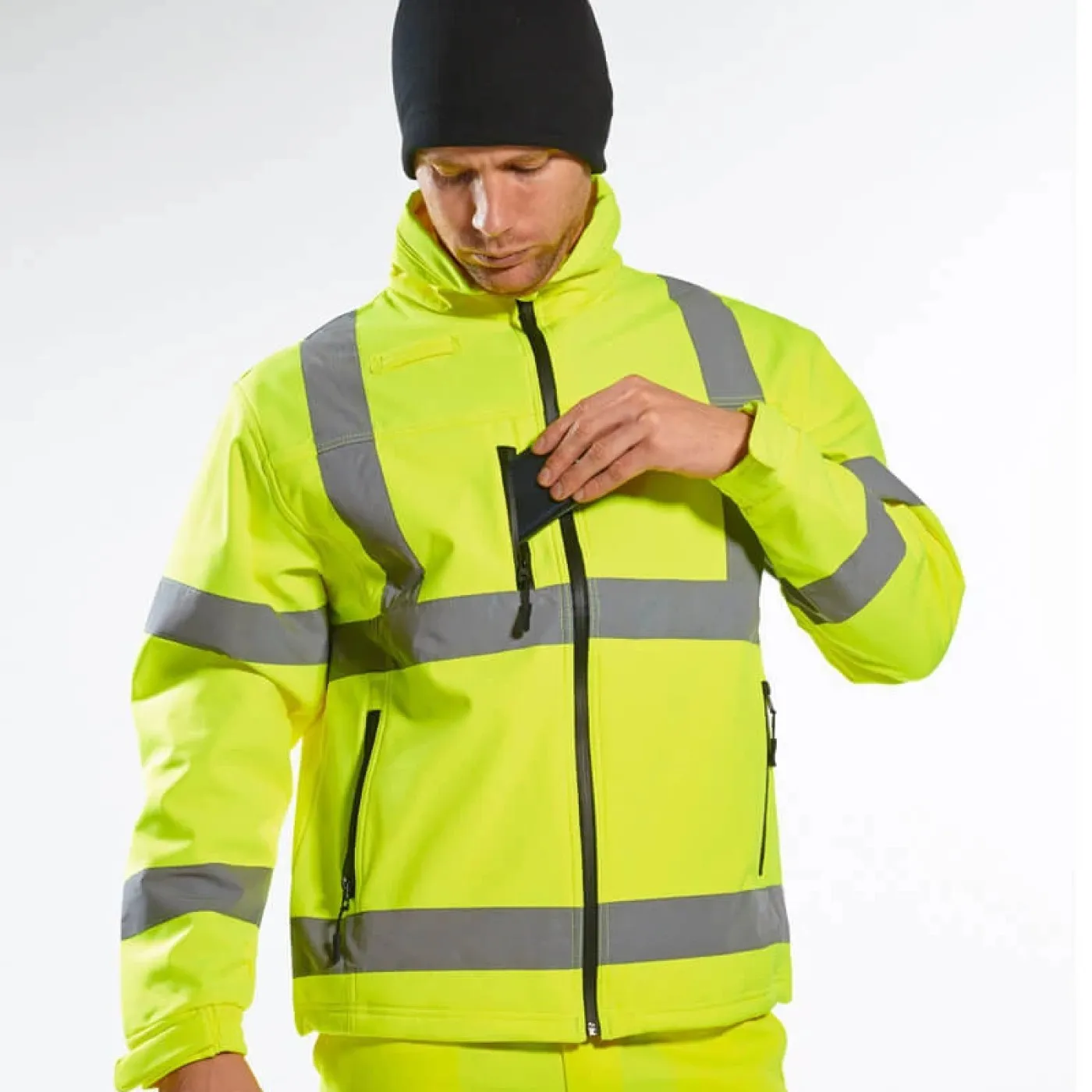 S424 - Jachetă HiVis Classic Soft Shell (3L) / Portwest / Jachete și geci