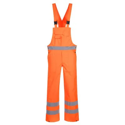 S388 - Pantaloni cu pieptar Hi-Vis- necaptusiti / Portwest / Pantaloni, salopete, colanți