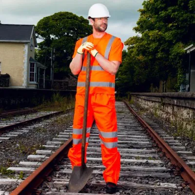 RT61 - Pantaloni respirabili Hi Vis / Portwest / Pantaloni, salopete, colanți