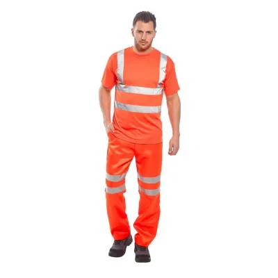RT45 - Pantalon HiVis Poli-bumbac RIS / Portwest / Pantaloni, salopete, colanți