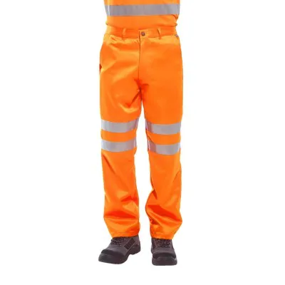 RT45 - Pantalon HiVis Poli-bumbac RIS / Portwest / Pantaloni, salopete, colanți