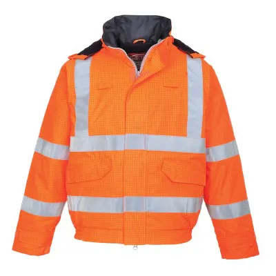 S773 - Jachetă de ploaie Bizflame HiVis, antistatică și ignifugă / Portwest / Jachete și geci
