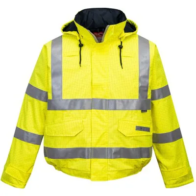 S773 - Jachetă de ploaie Bizflame HiVis, antistatică și ignifugă / Portwest / Jachete și geci
