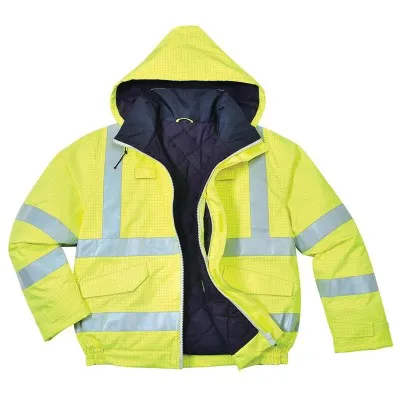 S773 - Jachetă de ploaie Bizflame HiVis, antistatică și ignifugă / Portwest / Jachete și geci