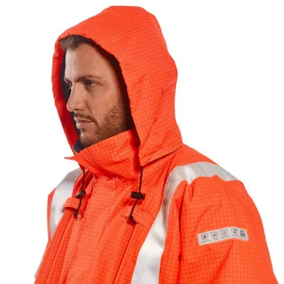 S773 - Jachetă de ploaie Bizflame HiVis, antistatică și ignifugă / Portwest / Jachete și geci