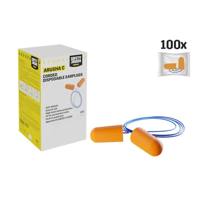 Dopuri de urechi cu fir ARUSHA (100 buc.) / Safety Jogger / Antifoane interne