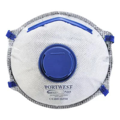 P223 - Mască de protecție Respirator FFP2 Dolomita Carbon / Portwest / Semimăști simple cu supapă FFP2