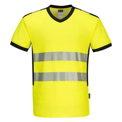 PW310 - Tricou PW3 HiVis cu guler in V / Portwest / Tricouri, bluze, cămăși