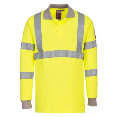 FR77 - Tricou Polo HiVis antistatic și ignifug / Portwest / Îmbrăcăminte antistatică și ignifugă