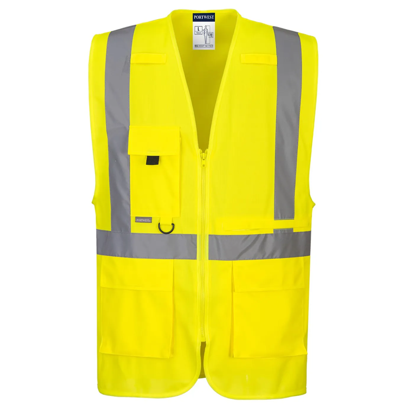 C357 - Vestă HiVis Executive cu buzunar pentru tabletă / Portwest / Veste de lucru și de semnalizare