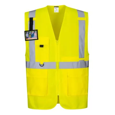 C357 - Vestă HiVis Executive cu buzunar pentru tabletă / Portwest / Veste de lucru și de semnalizare