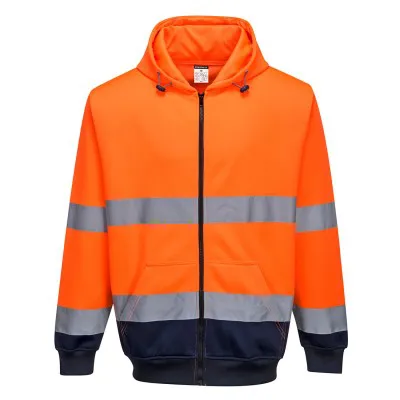 B317 - Hanorac bicolor cu fermoar si glugă / Portwest / Hanorace, bluze softshell, polar și fleece