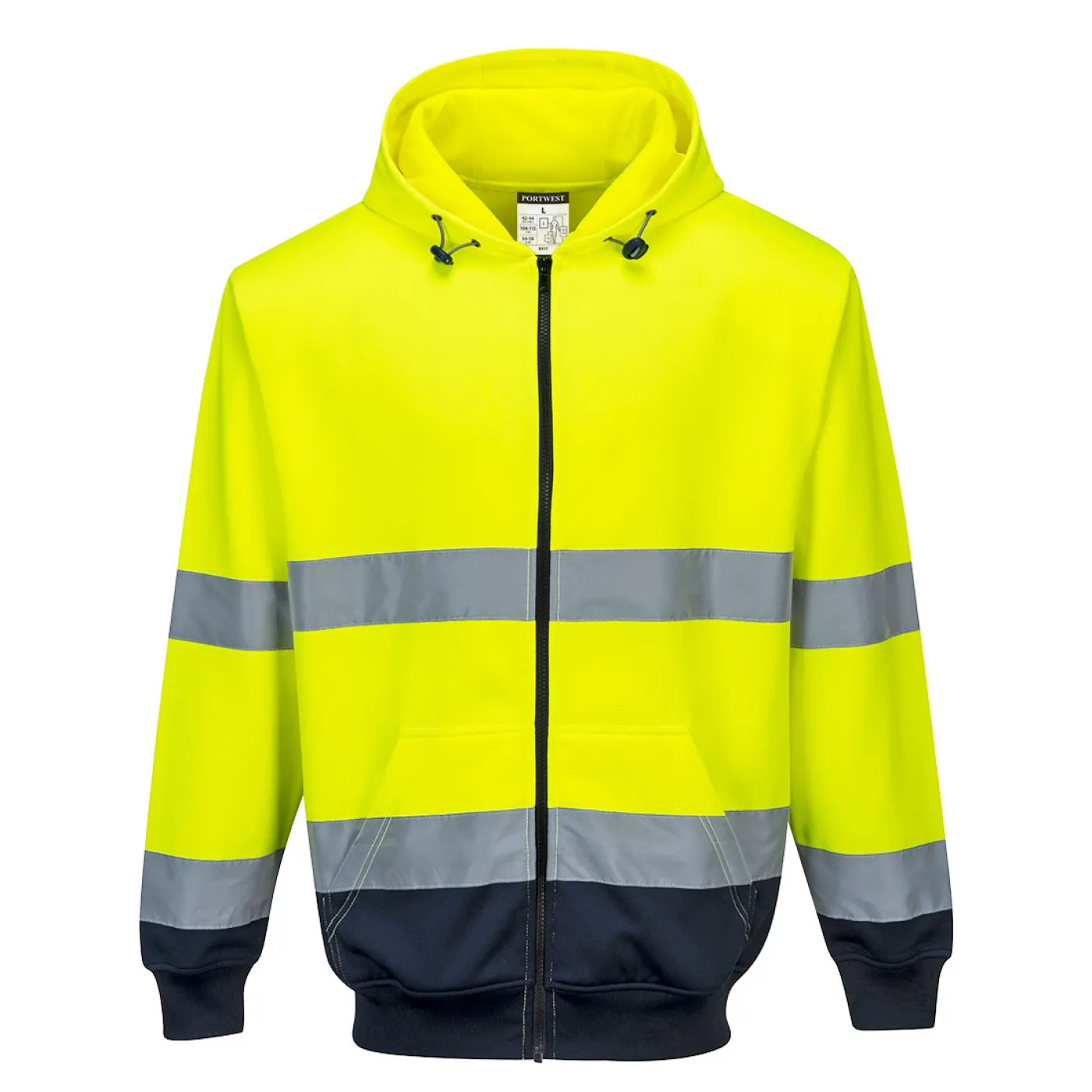 B317 - Hanorac bicolor cu fermoar si glugă / Portwest / Hanorace, bluze softshell, polar și fleece