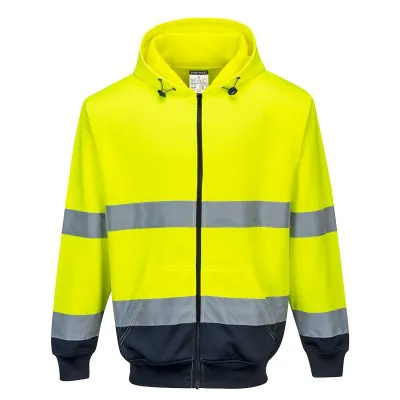 B317 - Hanorac bicolor cu fermoar si glugă / Portwest / Hanorace, bluze softshell, polar și fleece
