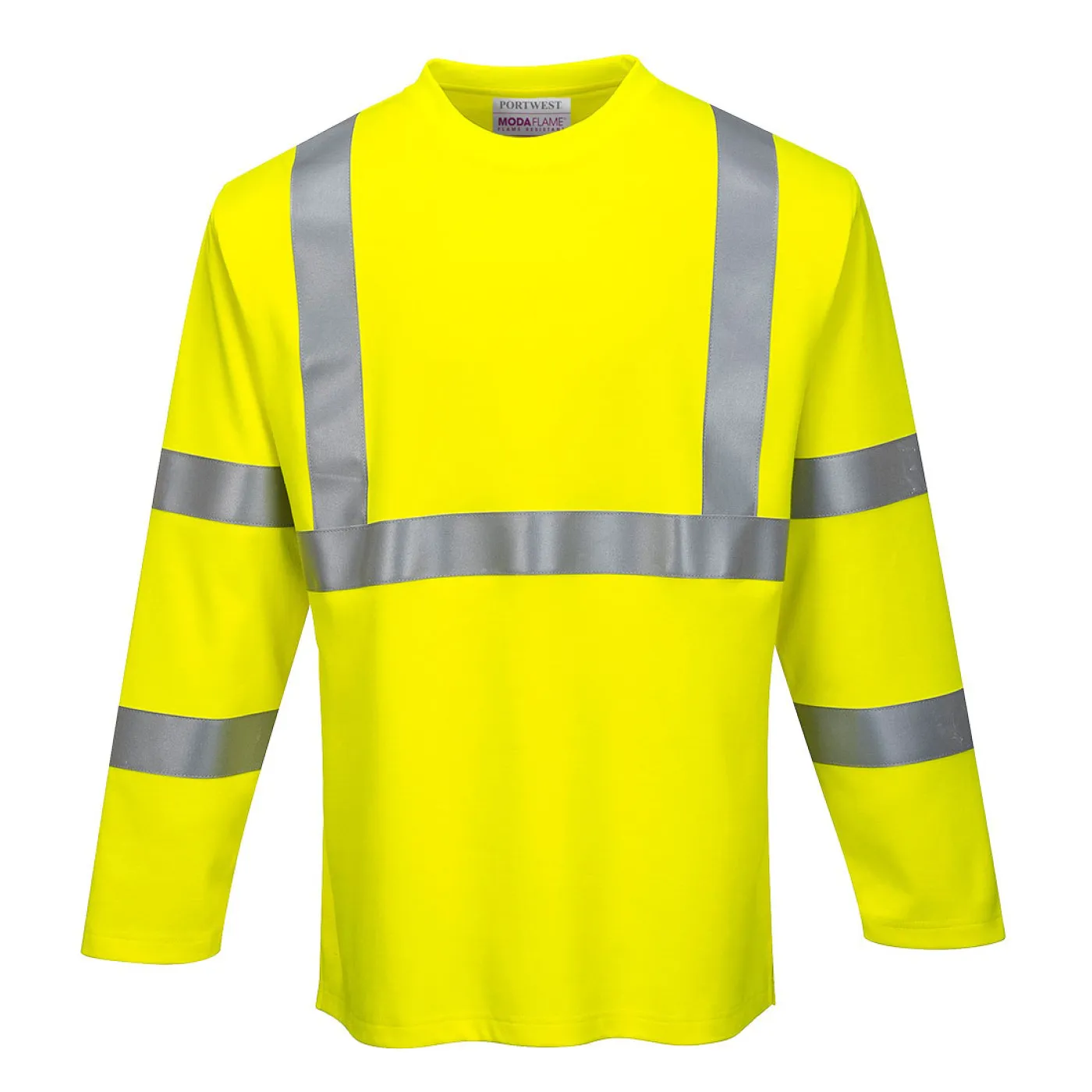 FR96 - Tricou cu mânecă lungă FR HiVis / Portwest / Îmbrăcăminte antistatică și ignifugă